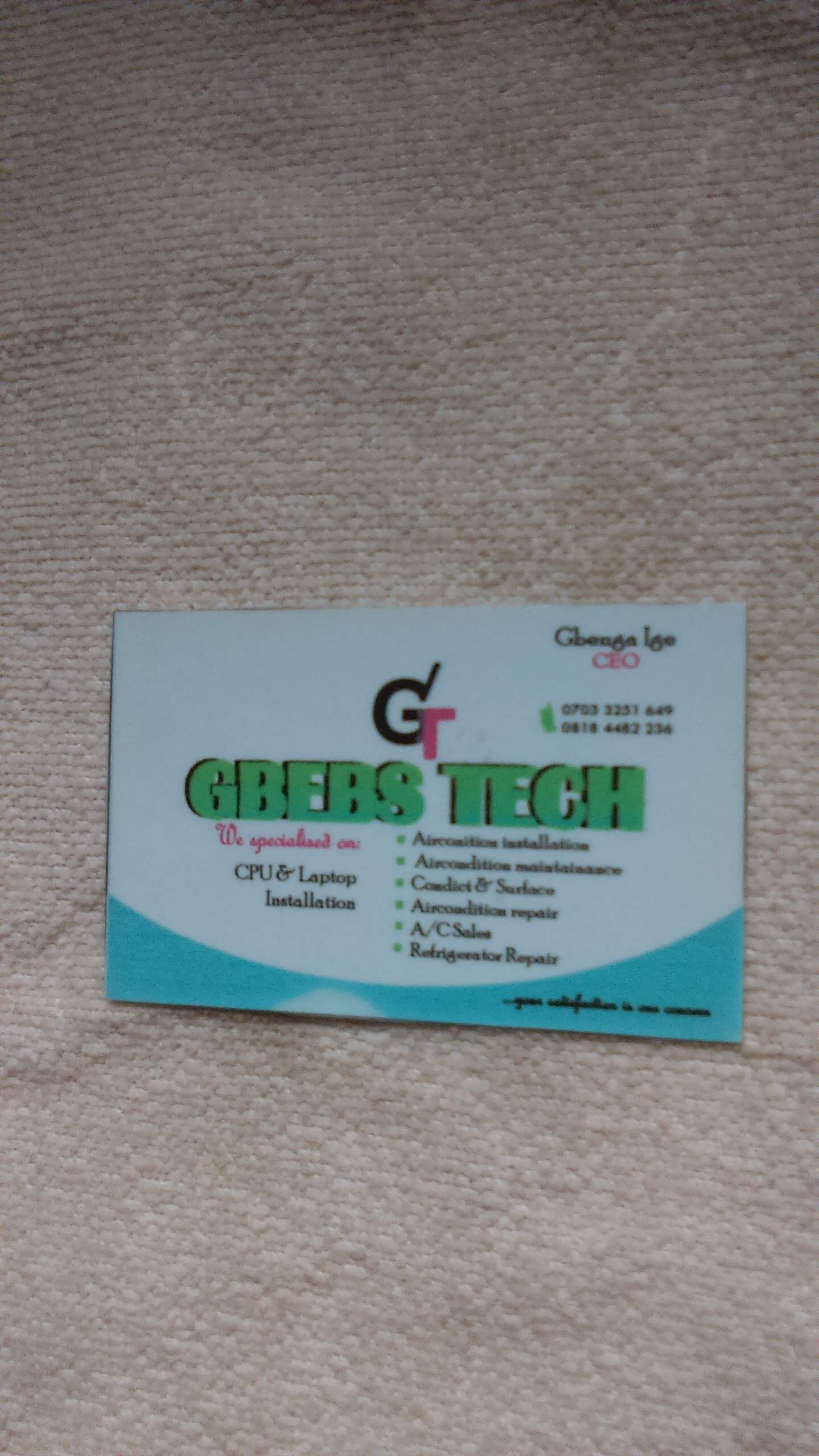 GBEBS TECH COOLING COMPANY provider