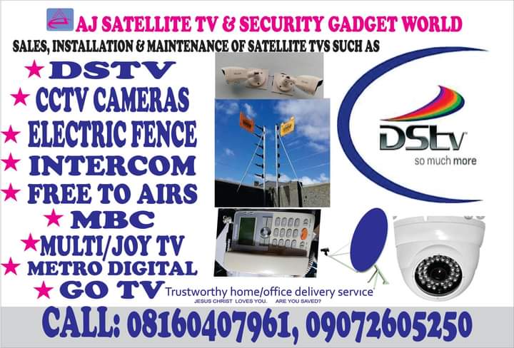 DISTINGUISHED DSTV GOTV CCTV CAMERA ELECTRIC FENCE FREE TO AIR INSTALLER provider