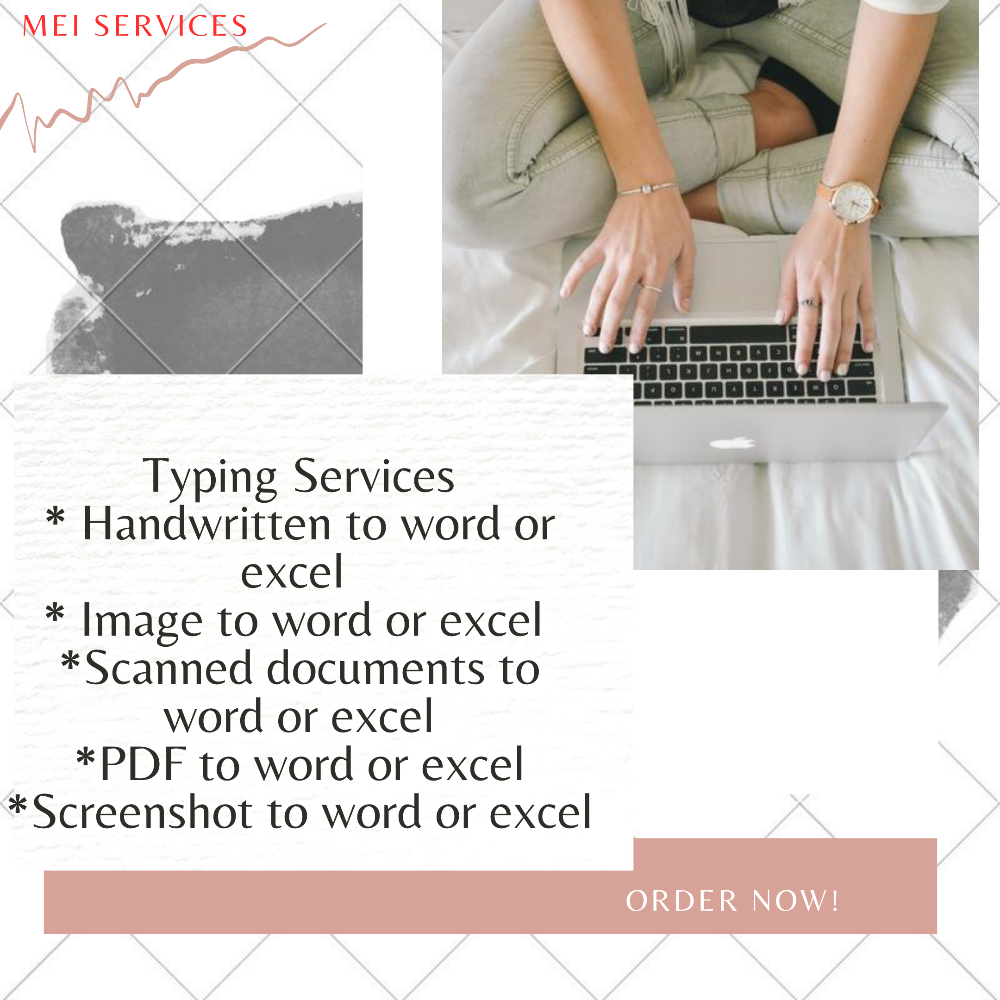 MEI Services will do a professional typing and retyping job