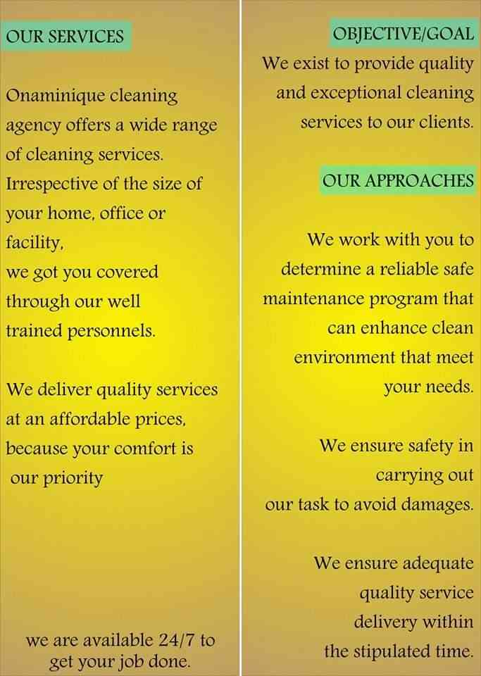 ONAMINIQUE CLEANING AGENCY