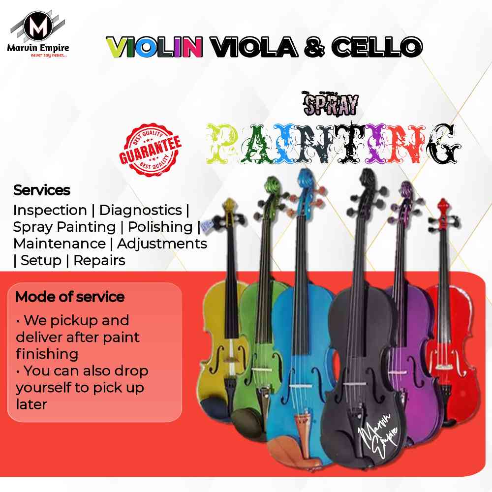 Professional Spray Painting Violin Viola Cello & Guitars with French Polish Finishing picture