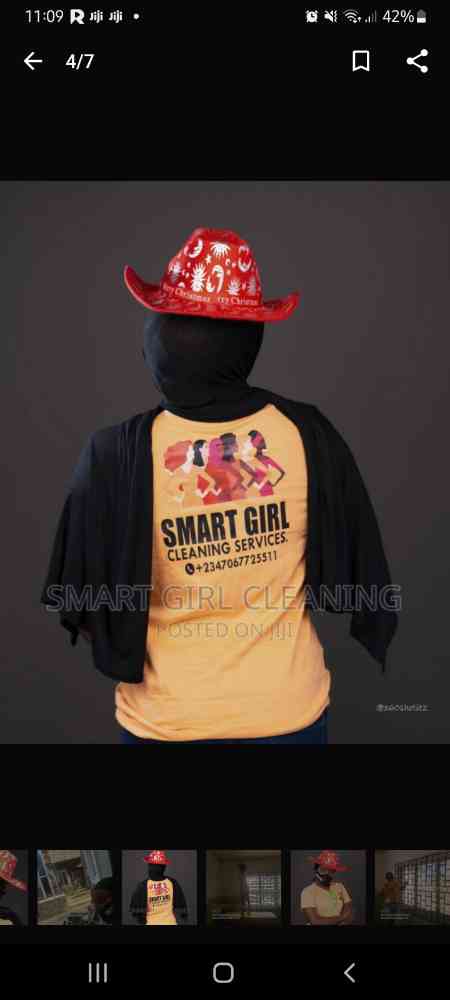 Smart girl cleaning services picture