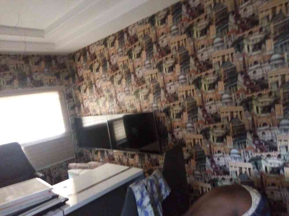 Wall paper And  panel installation picture